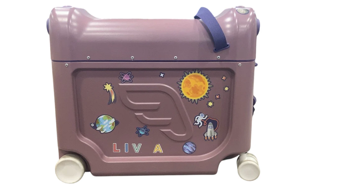 Stokke JetKids BedBox + Crew Backpack Travel Bundle, Hazy Lilac