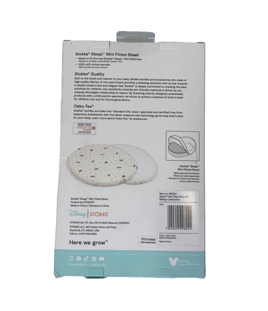 Stokke Sleepi Mini Fitted Sheet, V3, Mickey Celebration - Image 3
