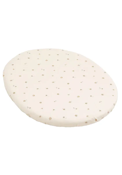 Stokke Sleepi Mini Fitted Sheet, V3, Flower Ecru