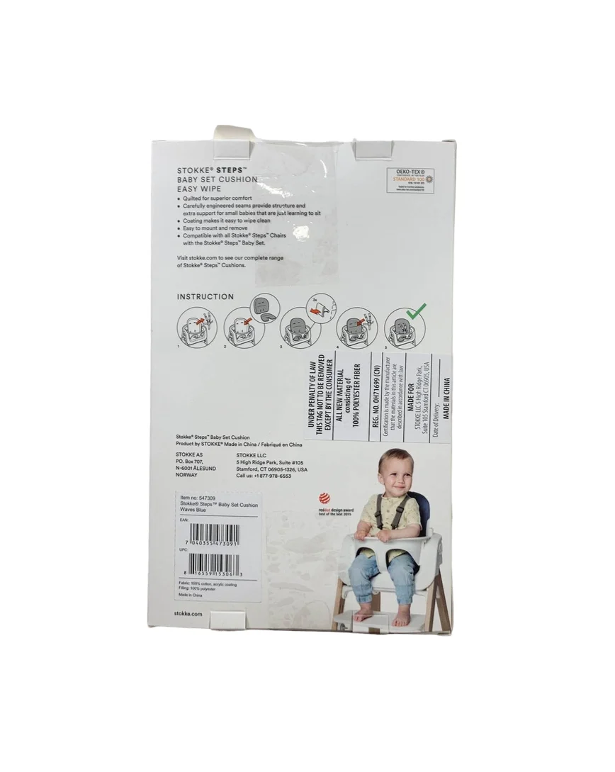 Stokke Steps Baby Set Cushion, Waves Blue - Image 3