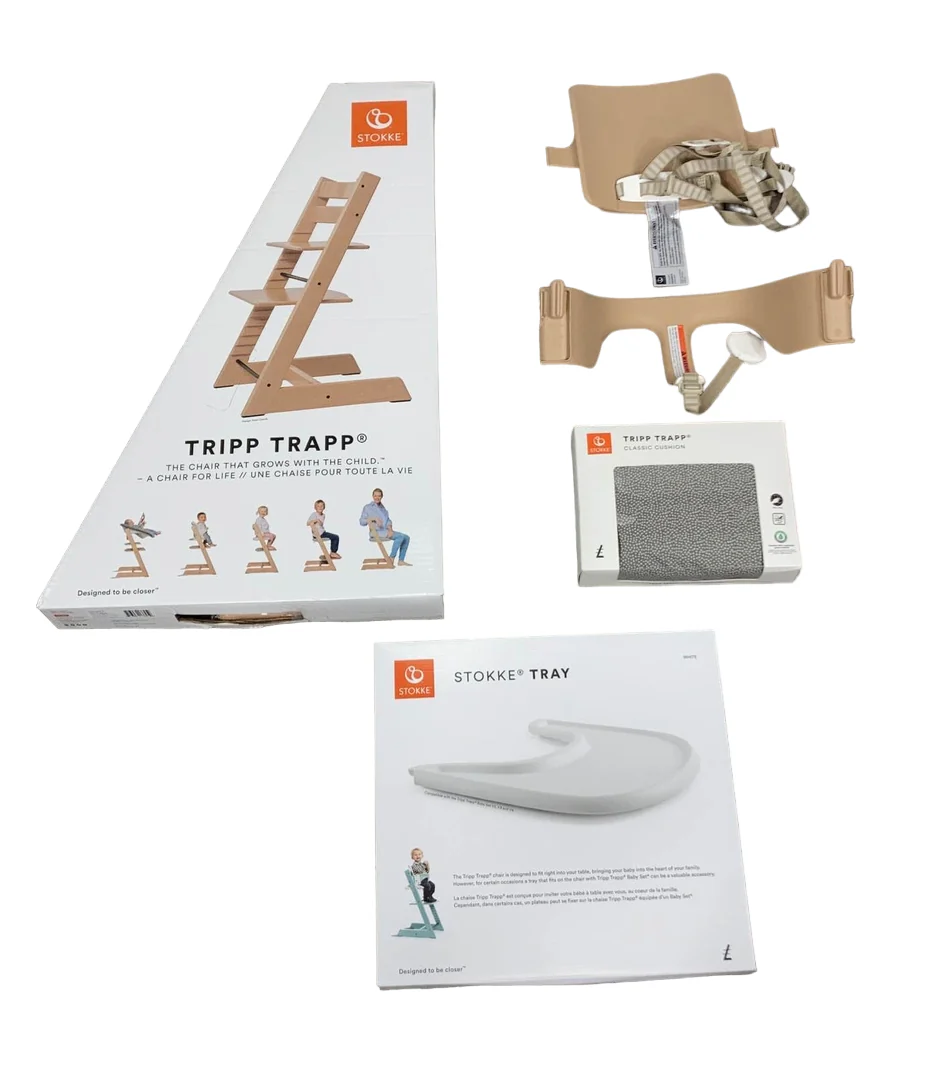 Stokke Tripp Trapp Complete High Chair, Natural, Dots Grey, Natural 2.0 - Image 2