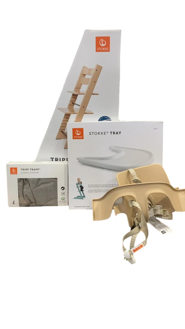 Stokke Tripp Trapp Complete High Chair, Natural, Dots Grey, 2 - Image 3