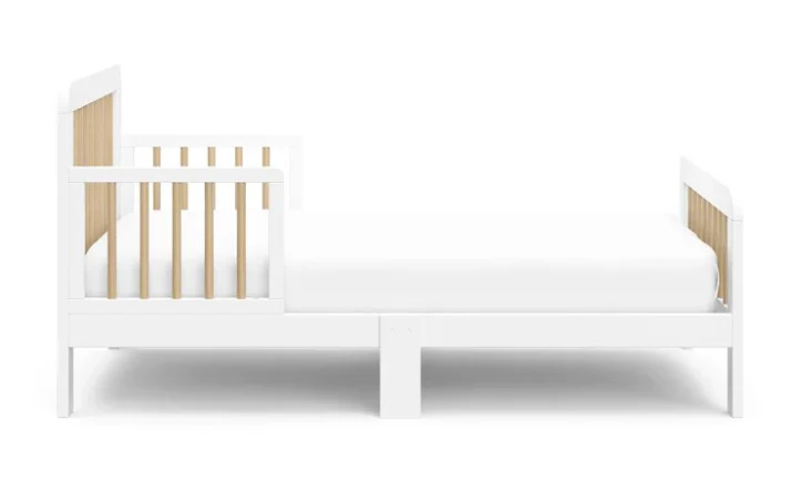 Stork Craft Pasadena Toddler Bed, White & Driftwood - Image 2