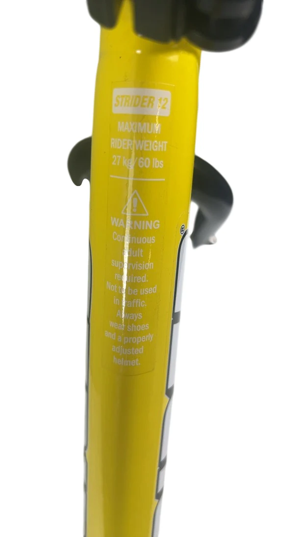 Strider Balance Bike 12” Sport, Suzuki Yellow - Image 5