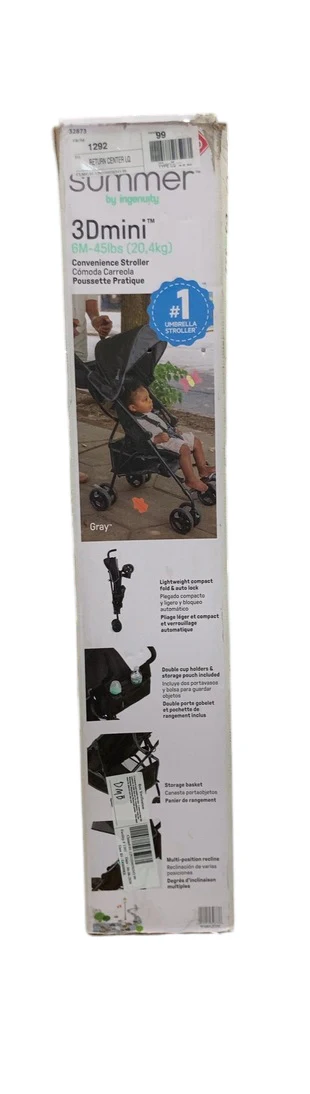 Summer By Ingenuity 3D Mini Stroller, Grey/Black, unknown - Image 2