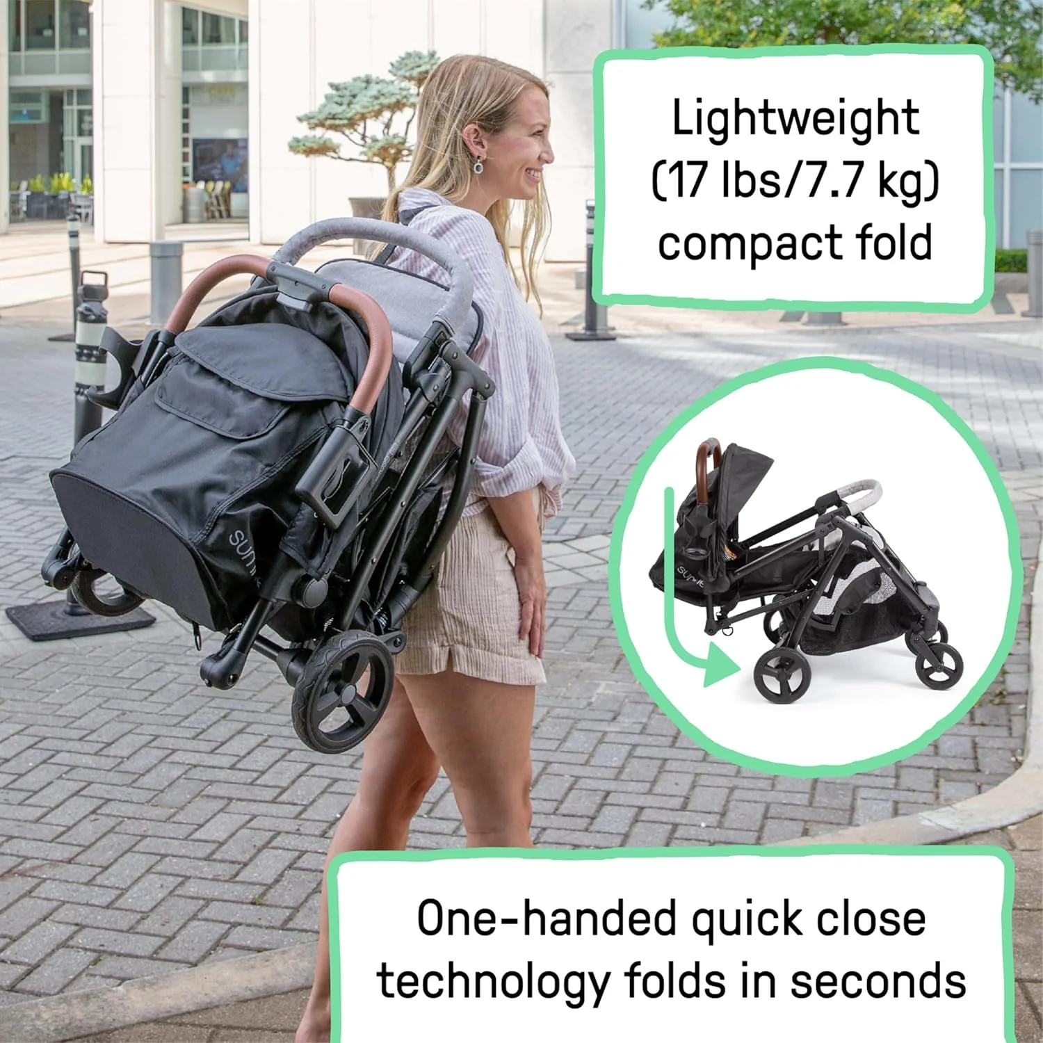 Summer by Ingenuity 3D Quick Close CS+ Stroller, Gray, unknown - Image 5