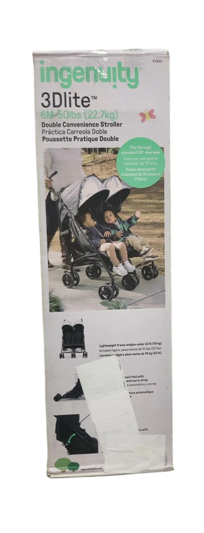Summer By Ingenuity 3Dlite Double Convenience Stroller, Black, Date unknown - Image 2