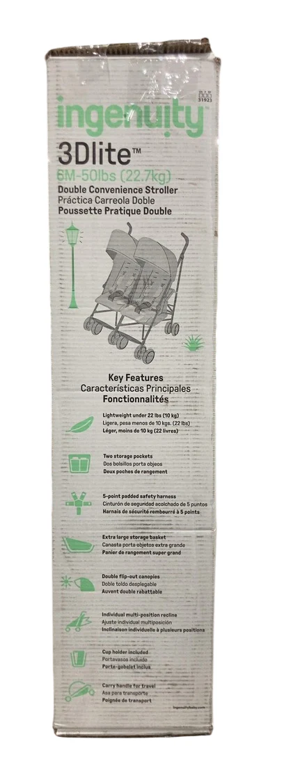 Summer By Ingenuity 3Dlite Double Convenience Stroller, Black, Date unknown - Image 3