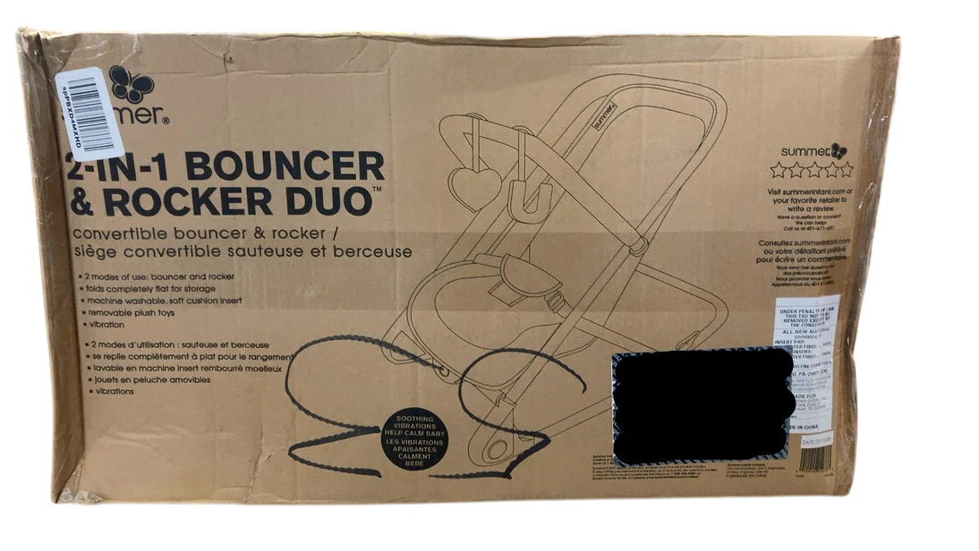Summer Infant 2-in-1 Baby Bouncer And Rocker Duo, Heather Grey - Image 2