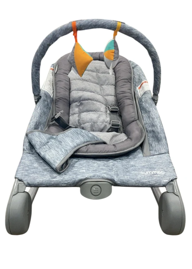 Summer Infant 2-in-1 Baby Bouncer And Rocker Duo, Light Gray Tweed - Image 2
