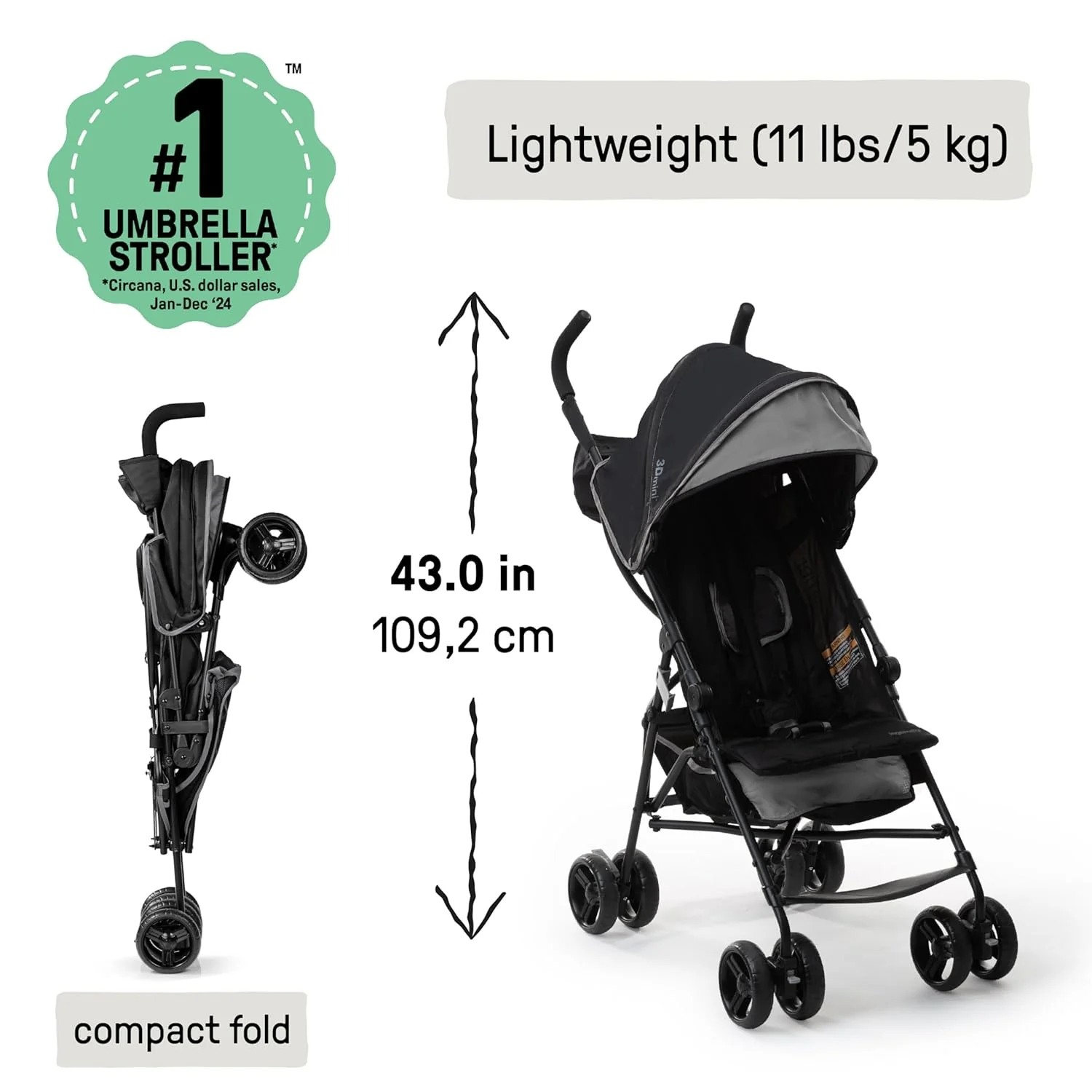 Summer Infant 3D Mini Stroller, Grey/Black, unknown - Image 4