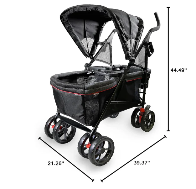 Summer Infant Ingenuity 3Dlite Wagon Convenience Stroller, Black/Red - Image 3