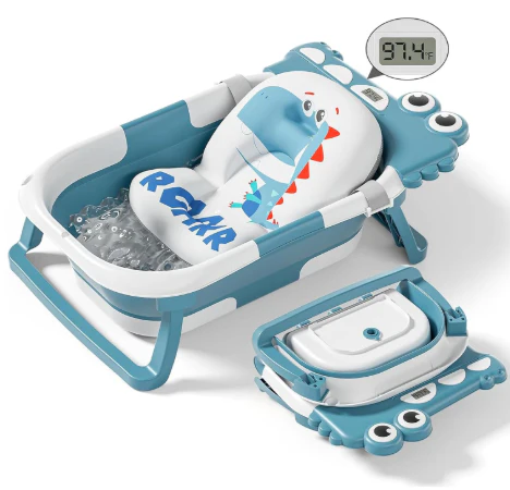 Tavlshero Collapsible Baby Bathtub, Blue