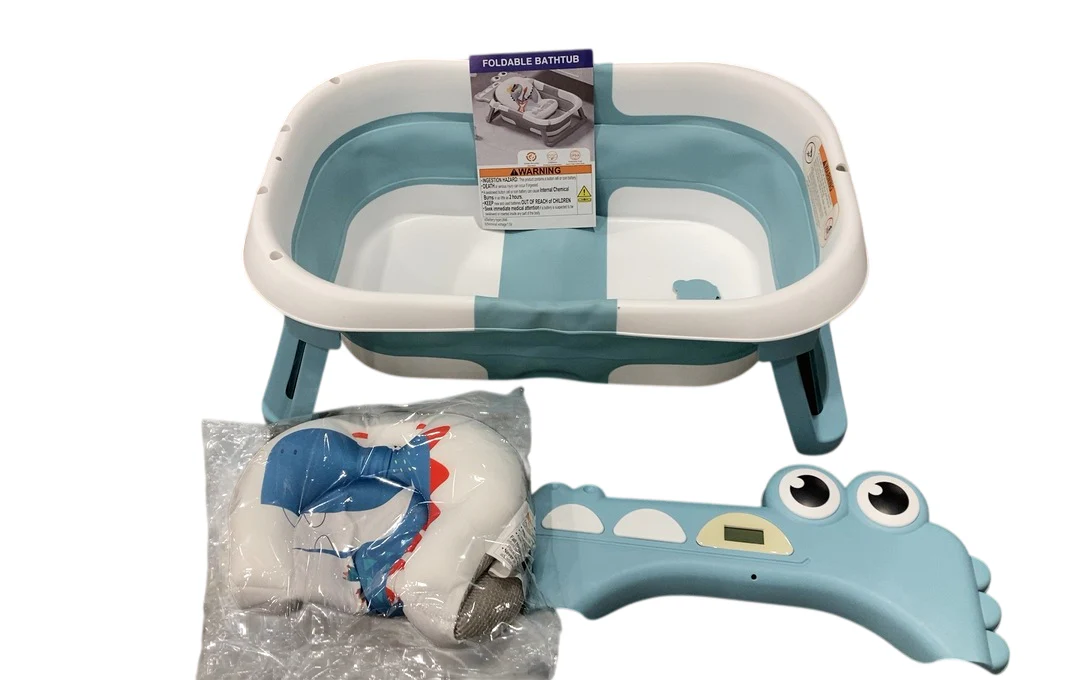 Tavlshero Collapsible Baby Bathtub, Blue - Image 2