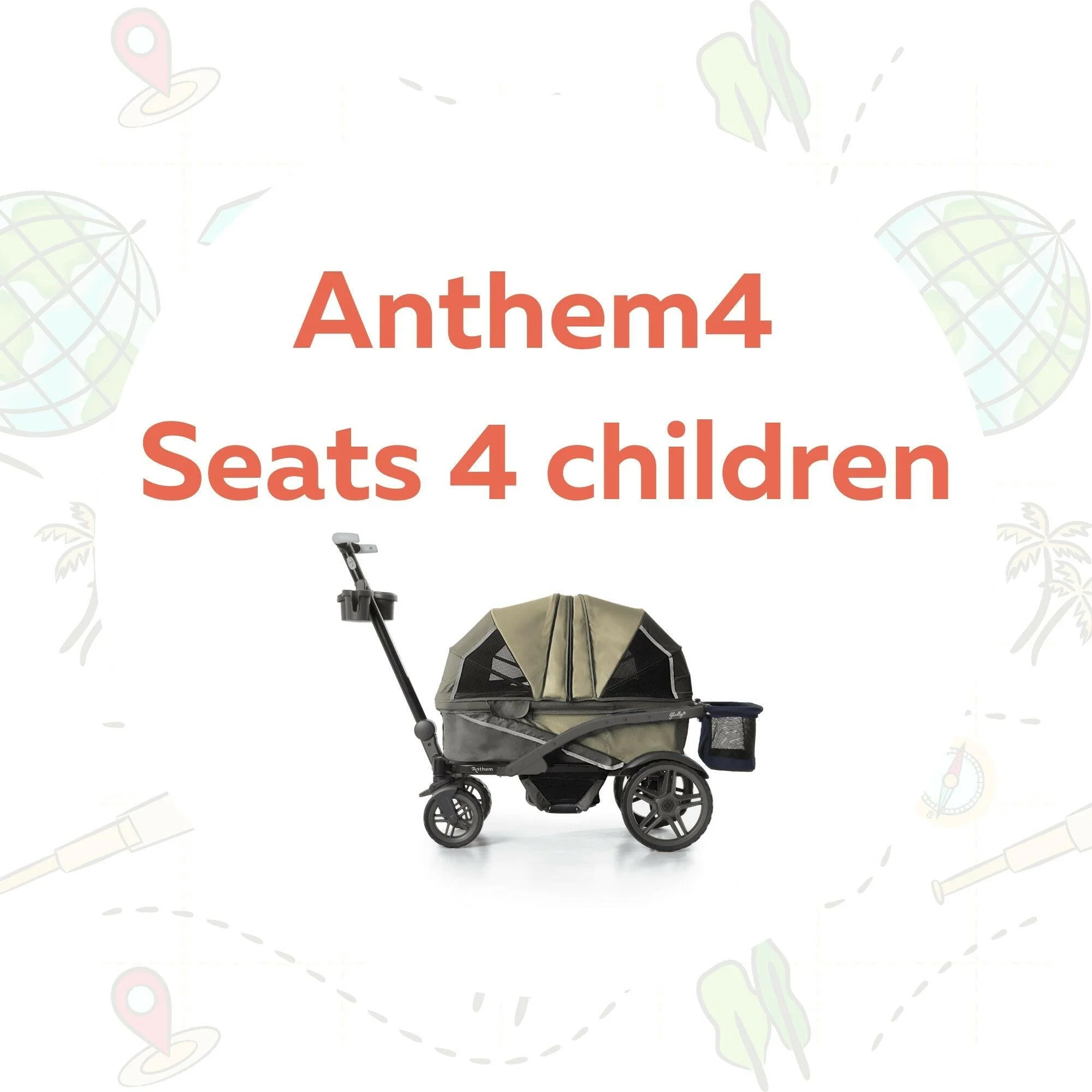 Gladly Family The Adventure Bundle: Anthem Deluxe All-Terrain Stroller Wagon - Image 25