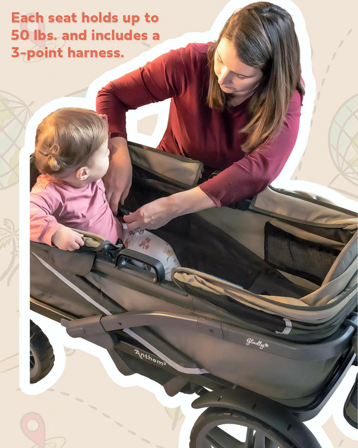 Gladly Family The Adventure Bundle: Anthem Deluxe All-Terrain Stroller Wagon - Image 5