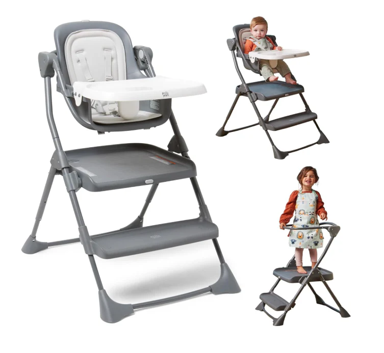 The First Years Happy Heights High Chair & Toddler Tower, Grey