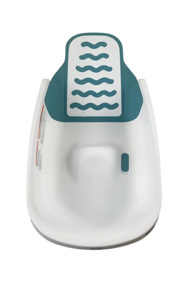 The First Years Sure Comfort 4 in 1 Reclining Bathtub, White/Teal - Image 2