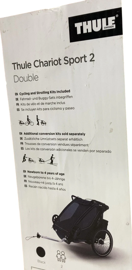 Thule Chariot Sport 2 Bike Trailer, Black, 2024, Double - Image 6