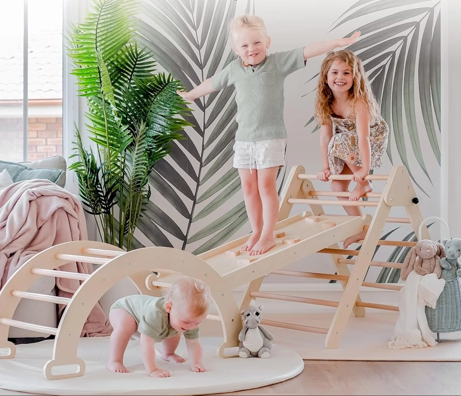 Tiny Land 5-in-1 Montessori Climbing Set, Natural - Image 5