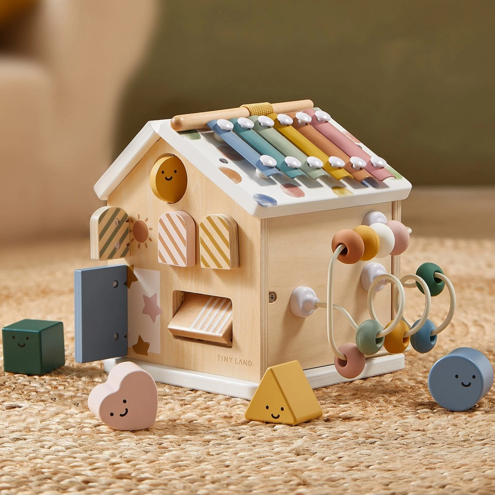 Tiny Land Cottage Activity Cube, Morandi - Image 2