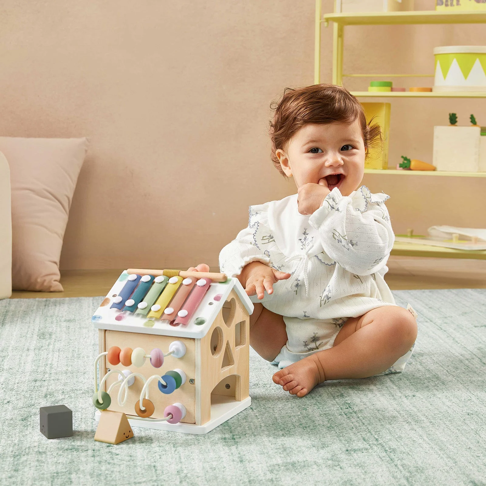 Tiny Land Cottage Activity Cube, Morandi - Image 3