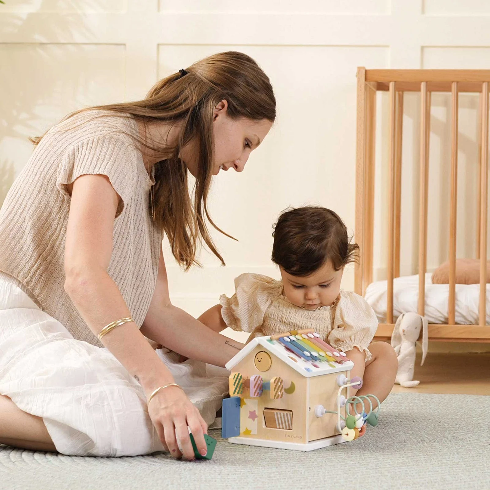 Tiny Land Cottage Activity Cube, Morandi - Image 4