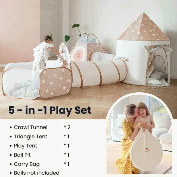 Tiny Land Discovery 5-in-1 Play Tunnel, Without Balls - Image 2
