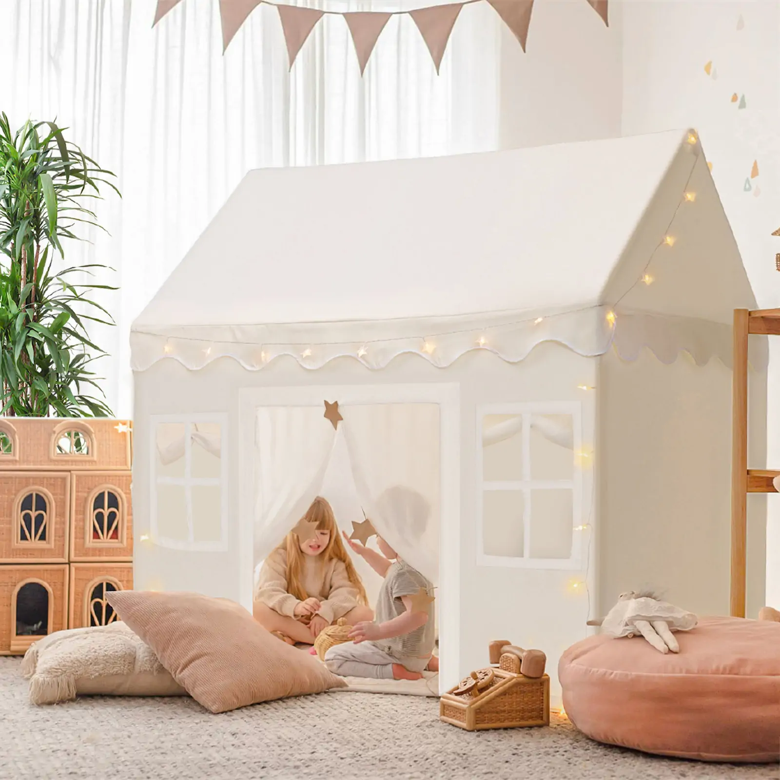 Tiny Land Playhouse Tent, Natural Cream