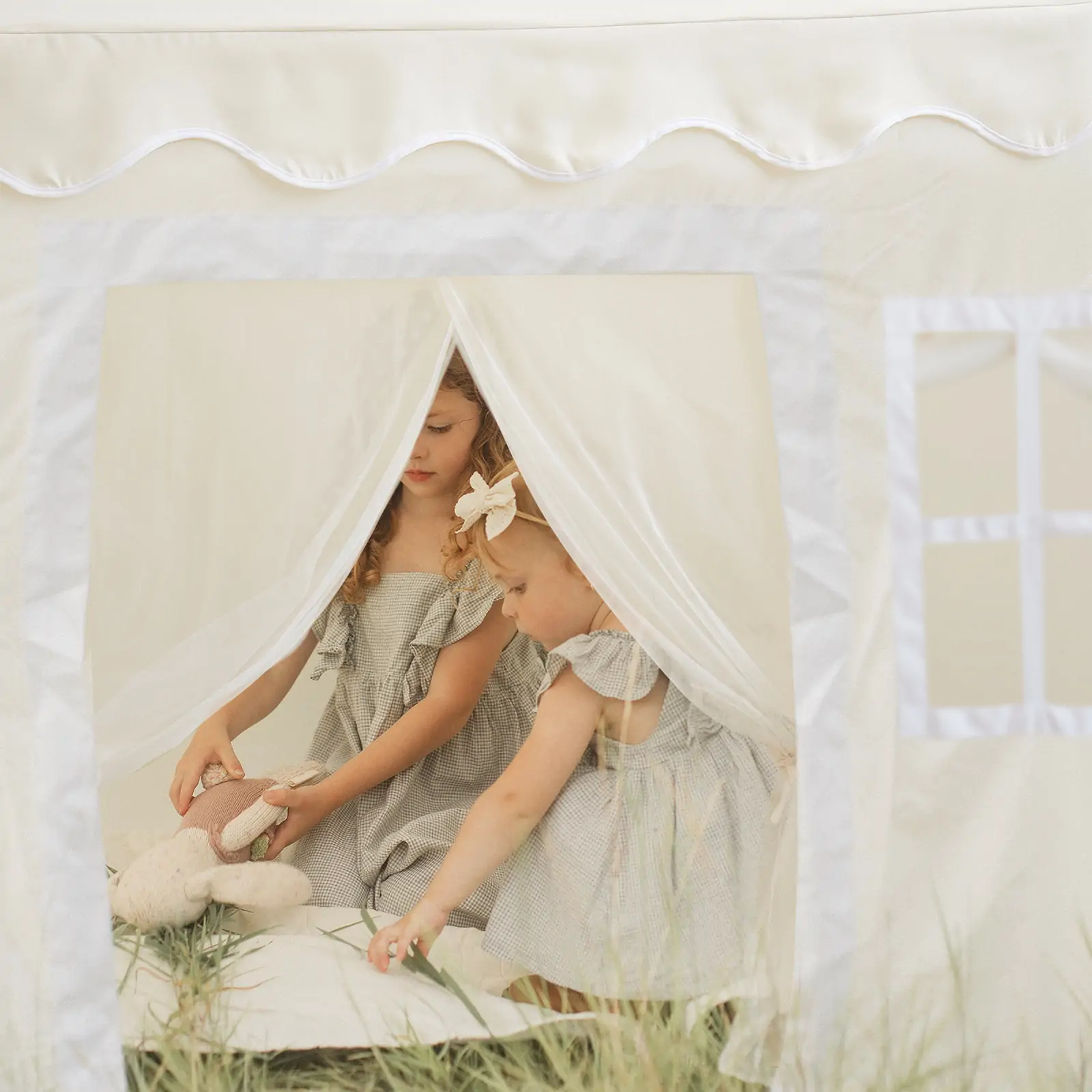Tiny Land Playhouse Tent, Natural Cream - Image 6