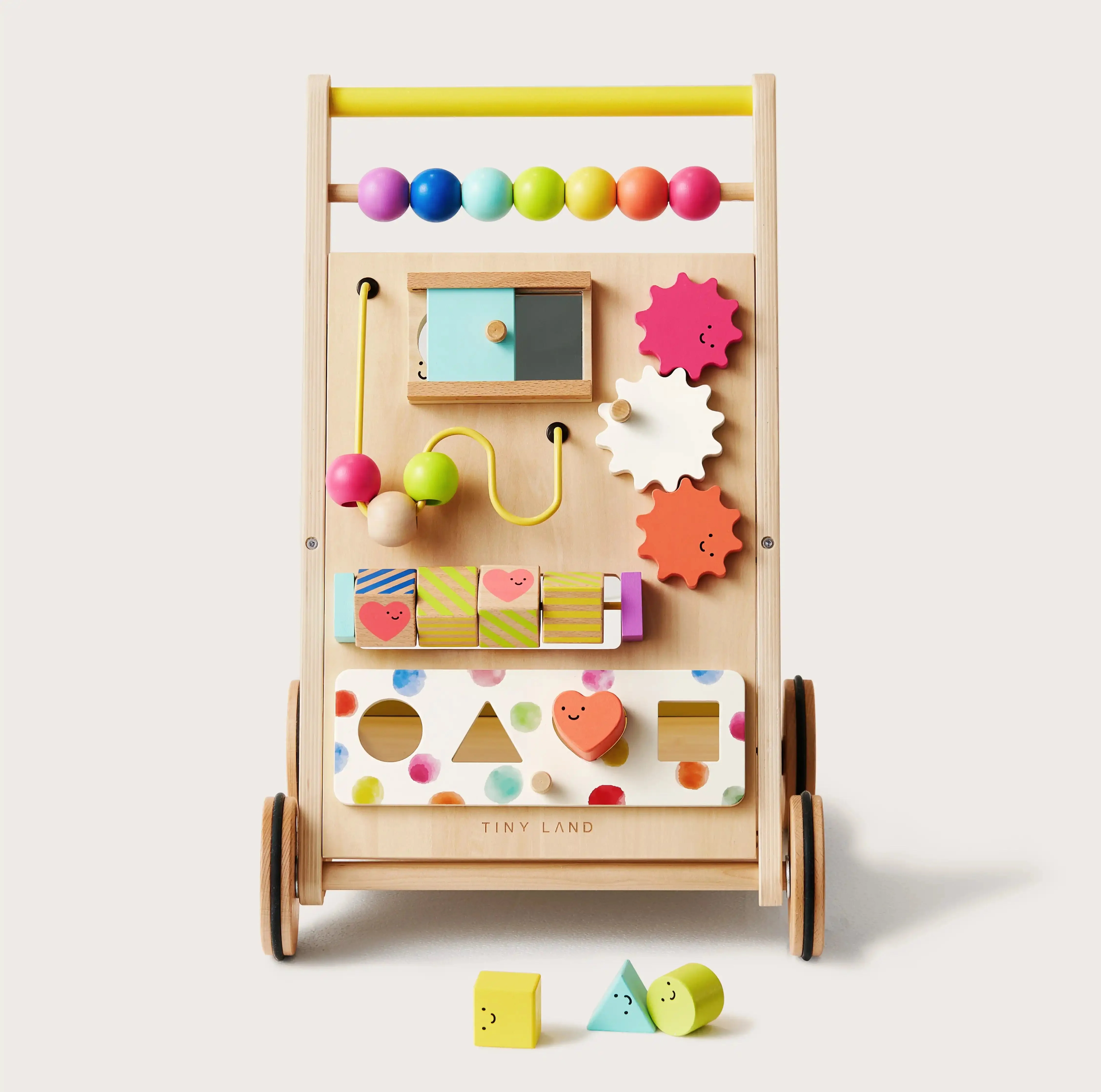 Tiny Land Premium Natural Wooden Activity Walker - Image 4