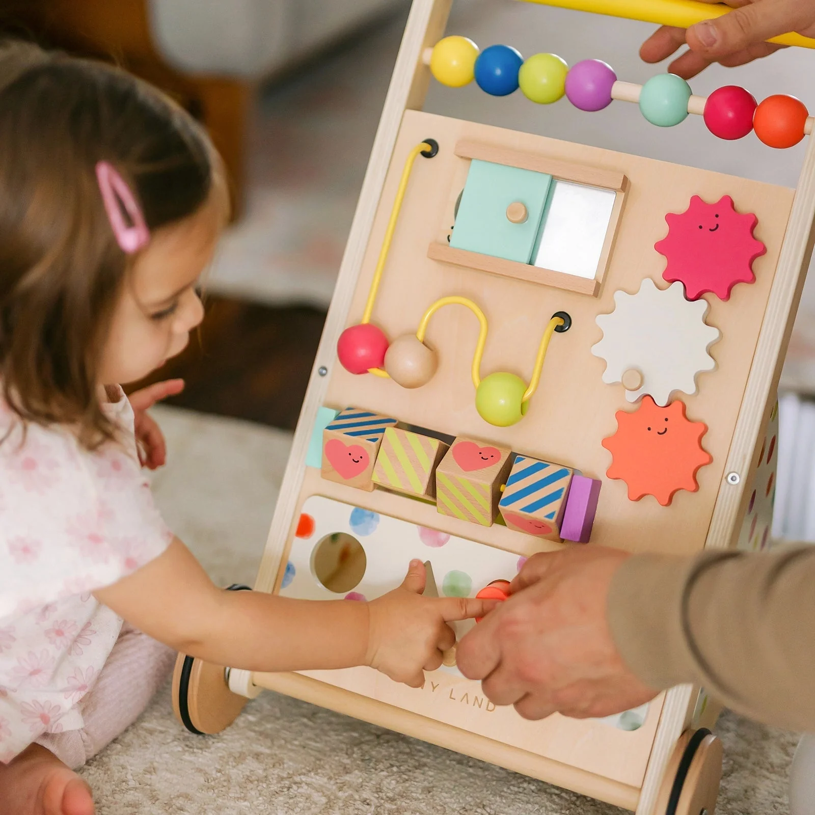 Tiny Land Premium Natural Wooden Activity Walker - Image 5