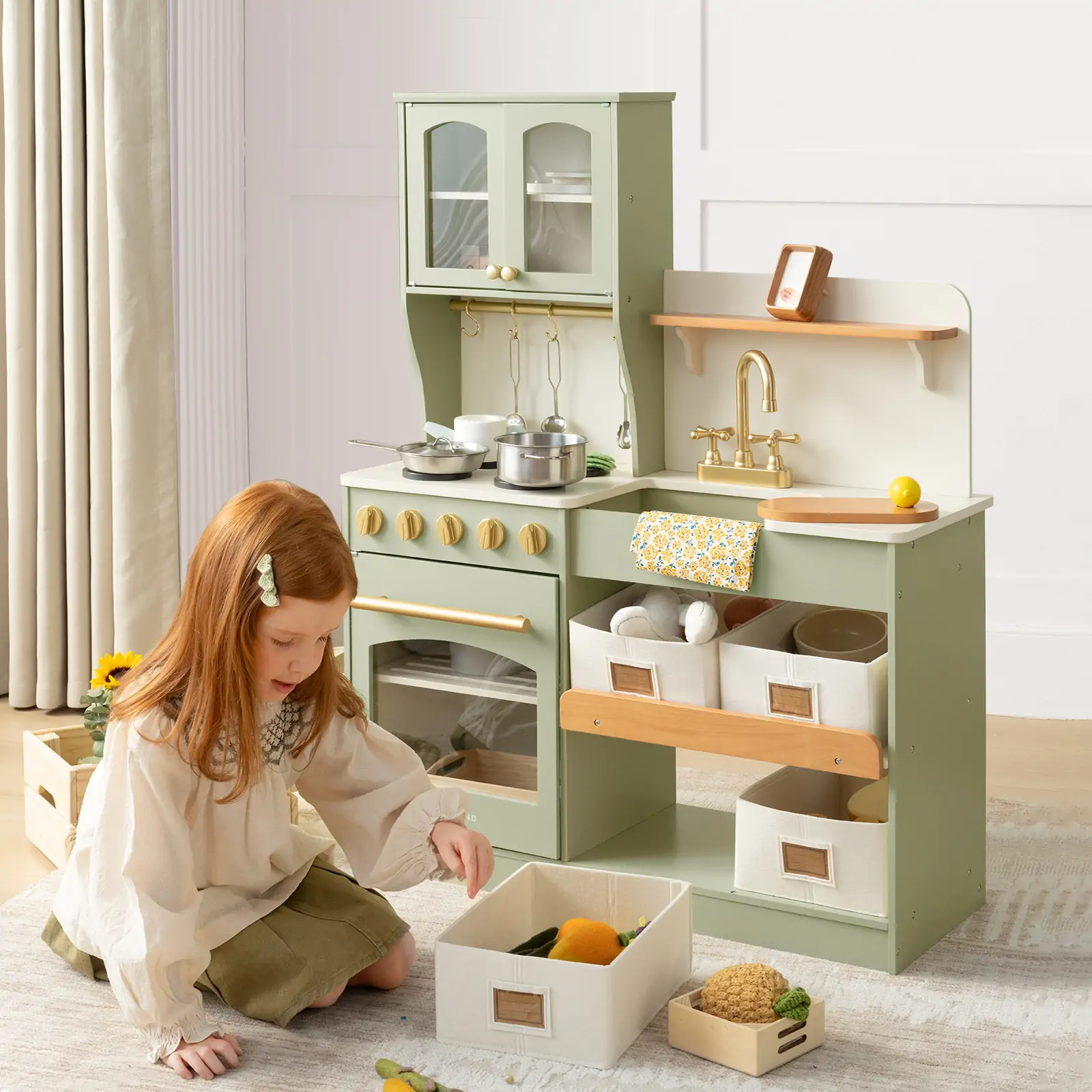 Tiny Land Serenity Wooden Kitchen, Green - Image 2