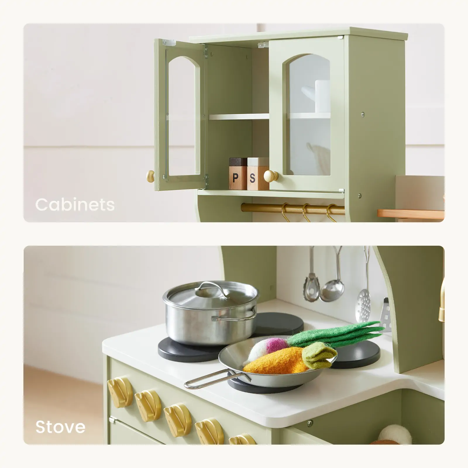 Tiny Land Serenity Wooden Kitchen, Green - Image 6