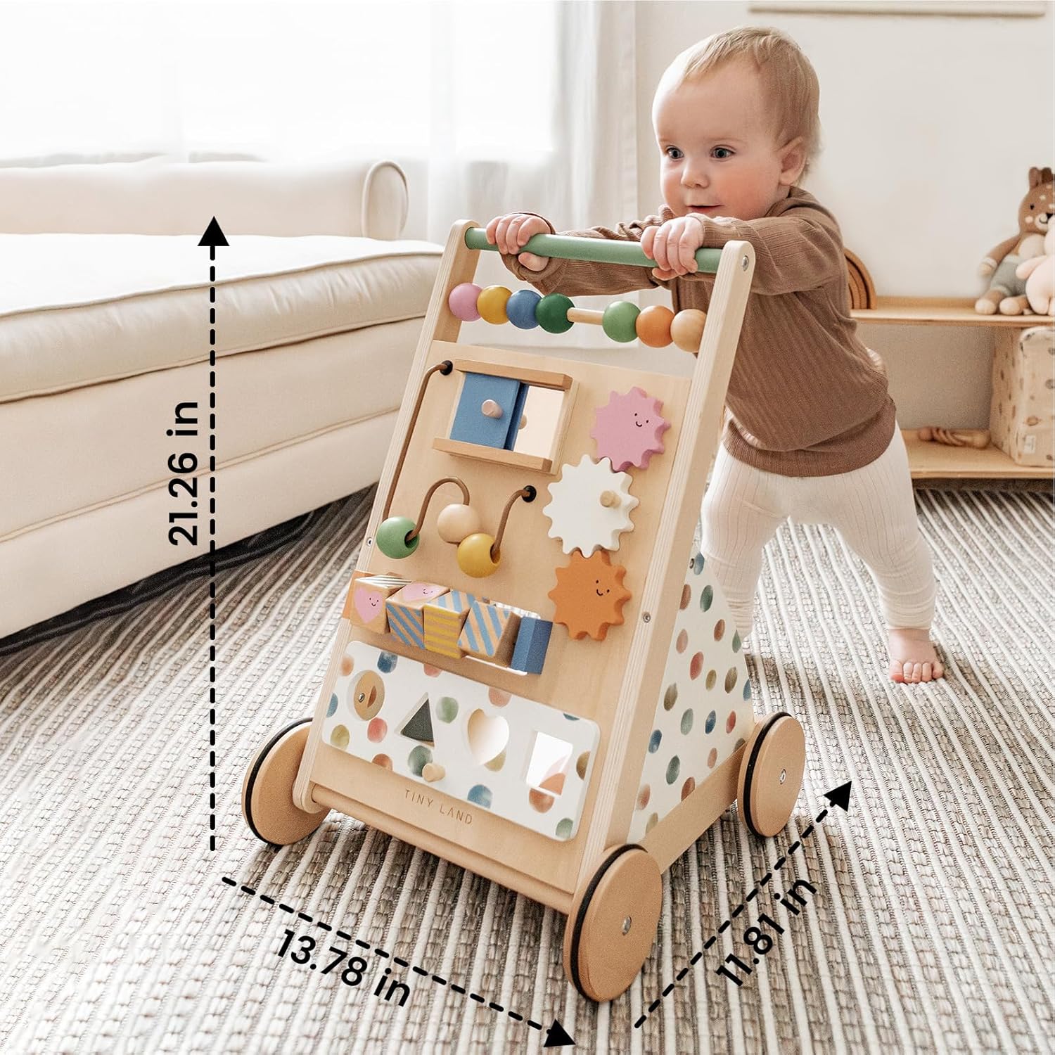 Tiny Land Push Baby Walker, Morandi - Image 5