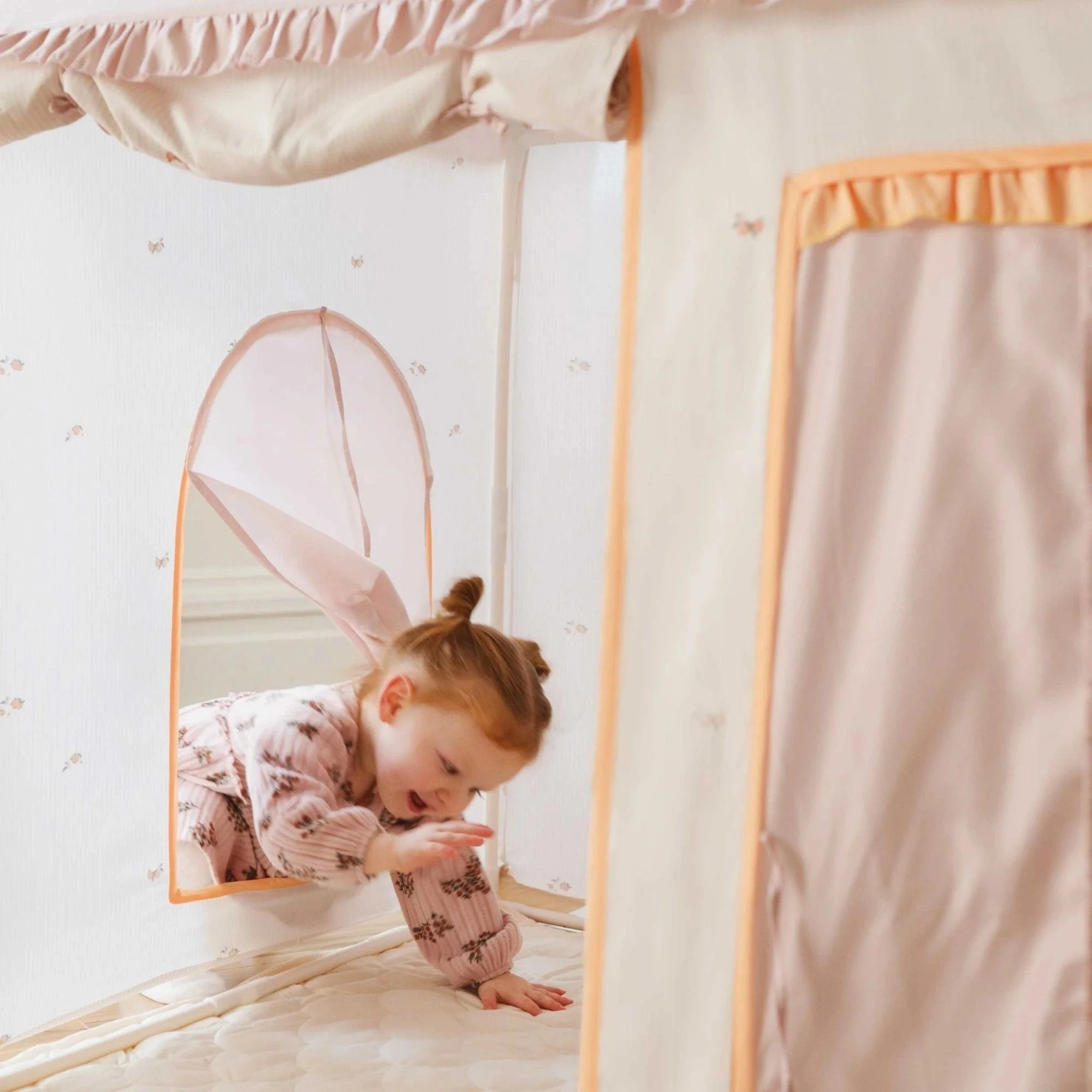 Tiny Land Sweet Citrus Kids Play Tent, White/Pink - Image 3