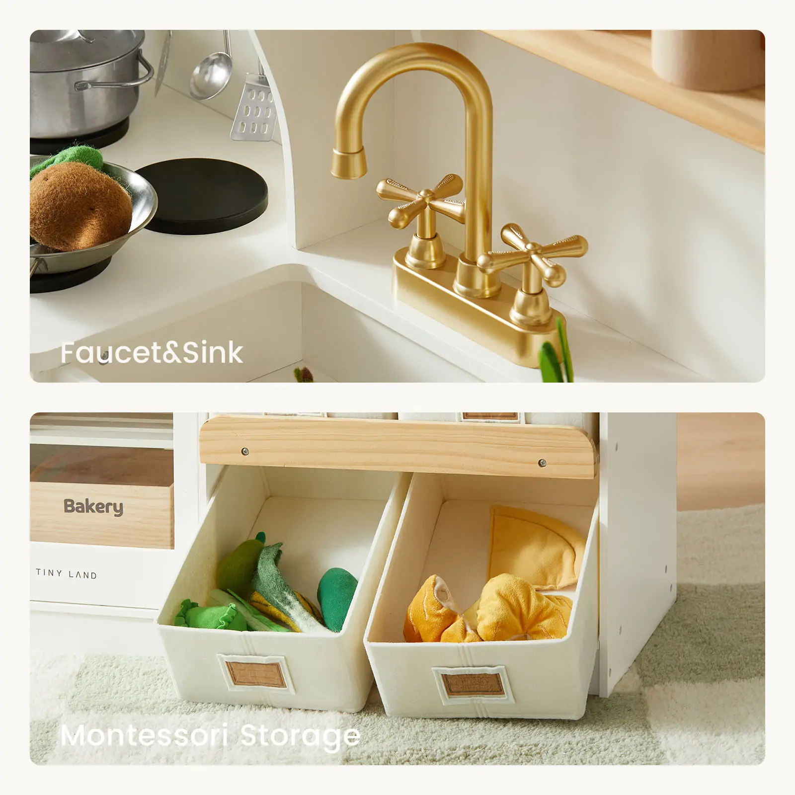 Tiny Land Wooden Play Kitchen with Storage - Image 7