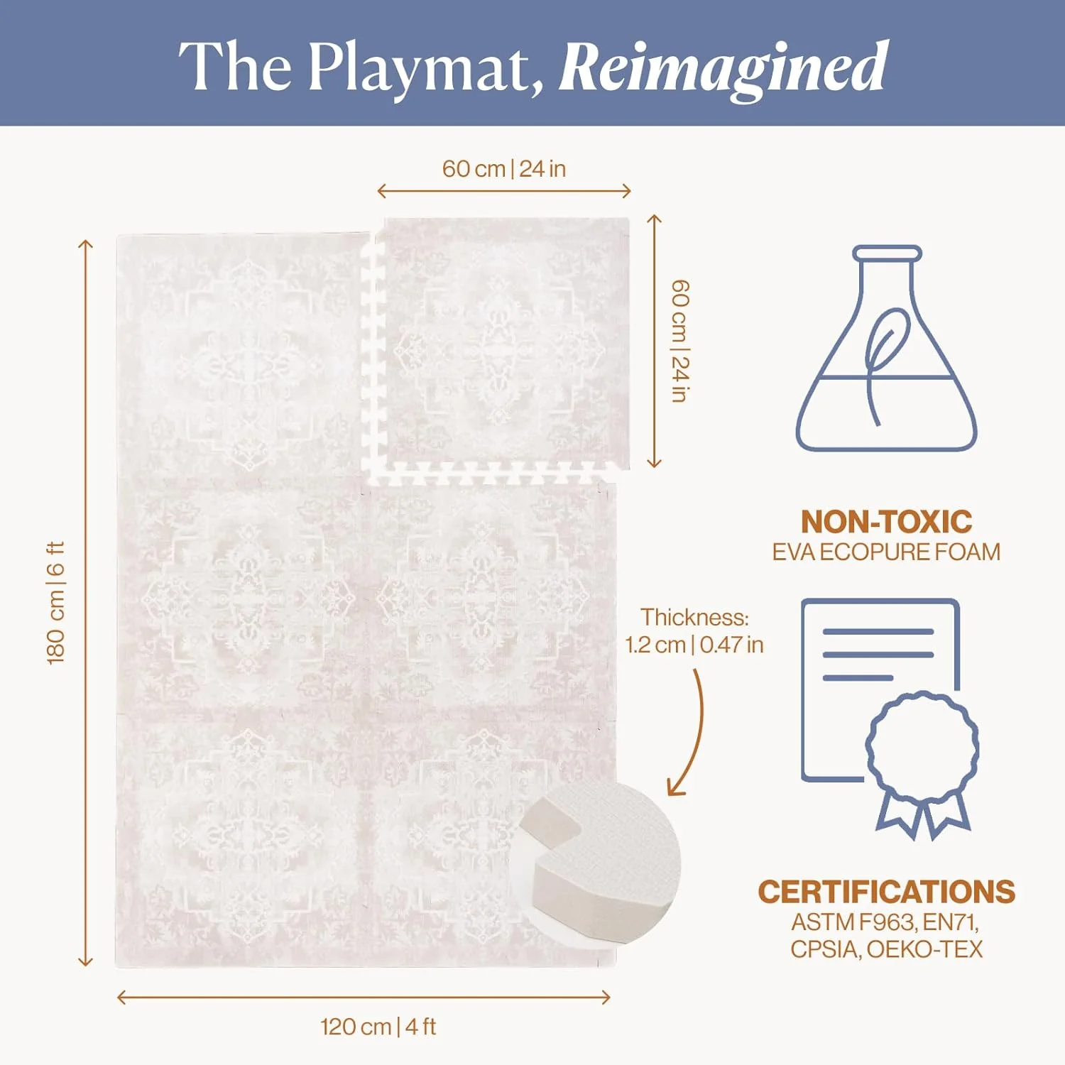 Toddlekind Haven Playmat, Millet, Parisa, 6x12 - Image 4