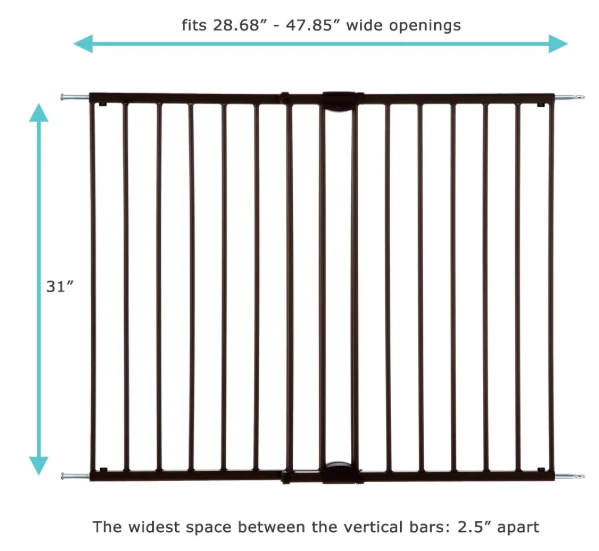 Toddleroo By North States Easy Swing & Lock Baby Gate, 31" Tall, Matte Bronze, Series 2 - Image 2