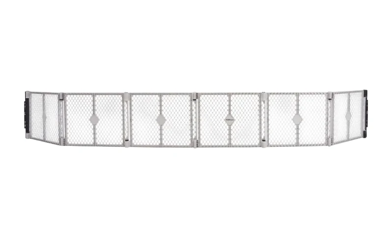 Toddleroo By North States Superyard Duo Extra Wide Baby Gate & Play Yard: 6 Panel with Wall Mount, Light Grey