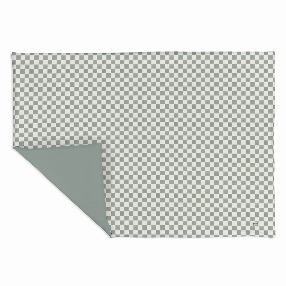 Toki Kids Epic Padded Play Mat 60" x 84", Checker Matcha