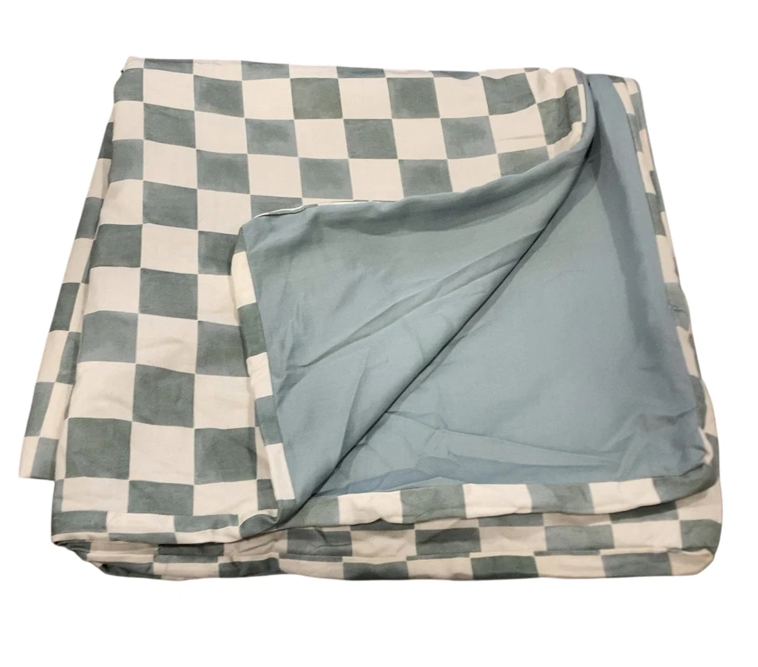 Toki Kids Mega Mat Cover 55"x55", Checker Matcha