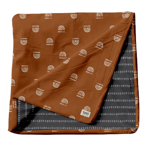 Toki Kids Mega Mat Cover 55"x55", Rainbow Rust