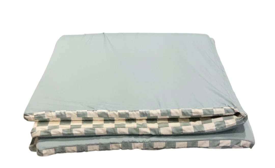 Toki Kids Mega Padded Play Mat 55" x 55", Checker Matcha - Image 3