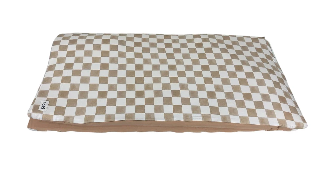 Toki Kids Mega Padded Play Mat 55" x 55", Checker Toffee