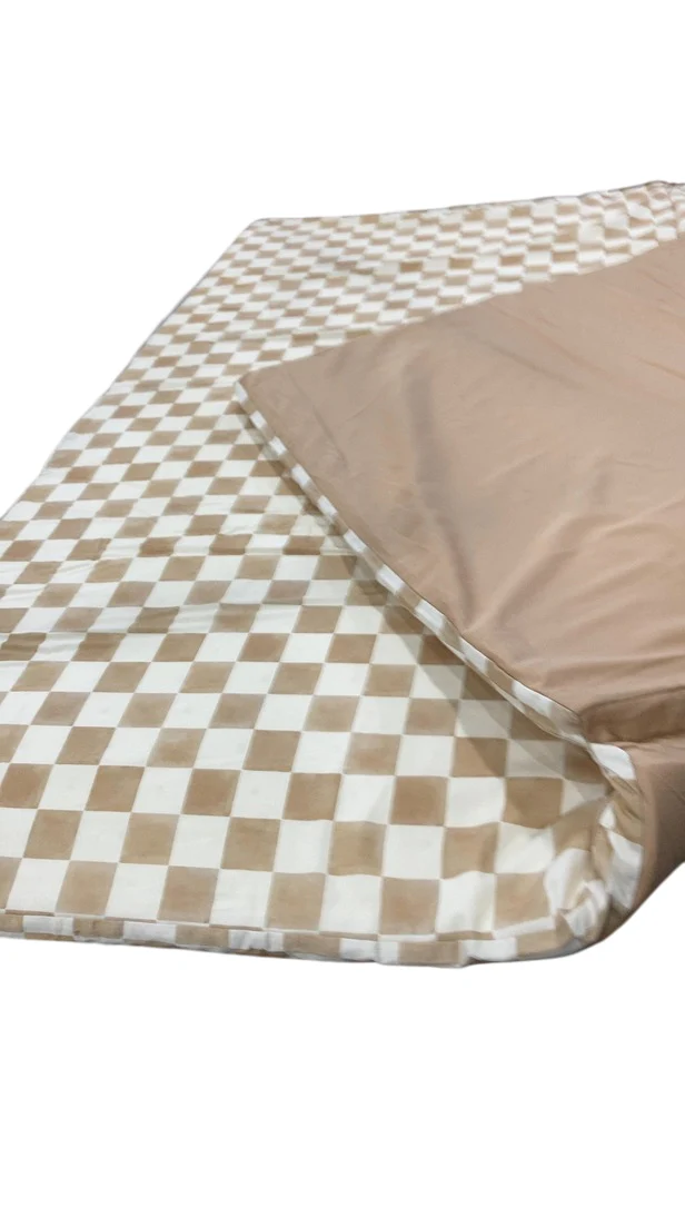 Toki Kids Mega Padded Play Mat 55" x 55", Checker Toffee - Image 3