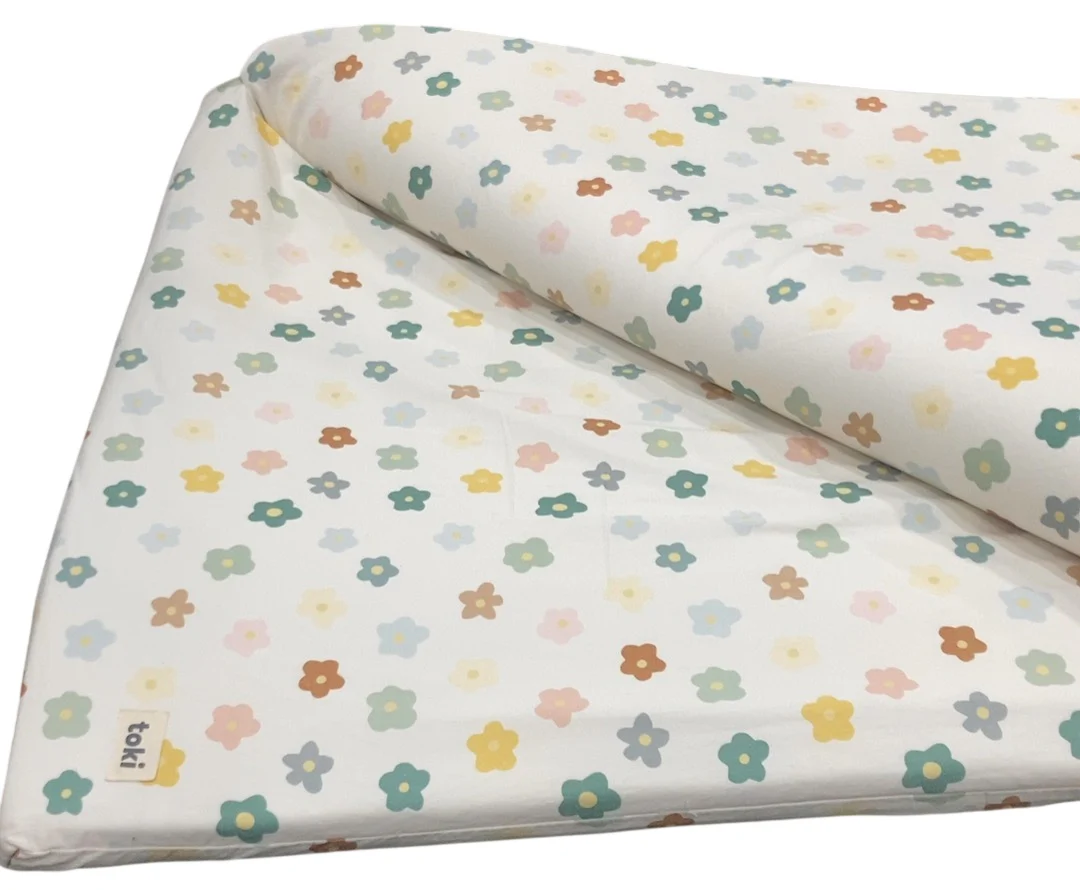 Toki Kids Mega Padded Play Mat 55" x 55", Playful Posies - Image 3