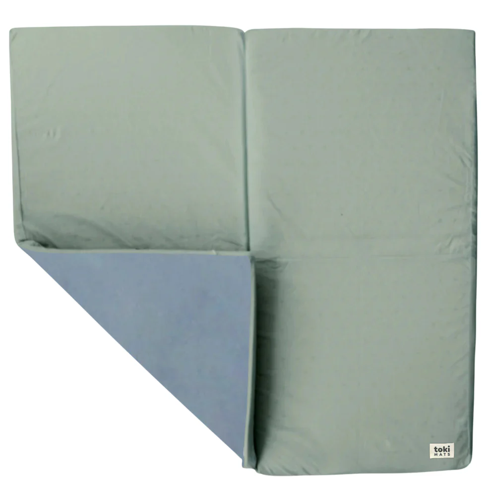 Toki Kids Mega Padded Play Mat 55" x 55", Sage + Breeze