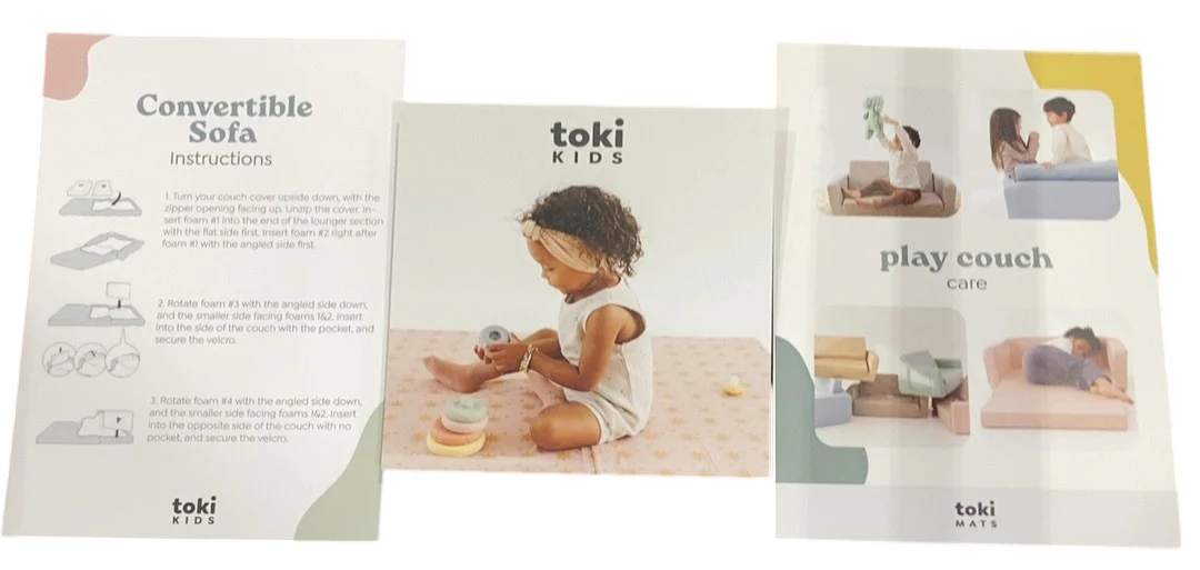 Toki Kids Play Couch, Checker Gumdrop - Image 3