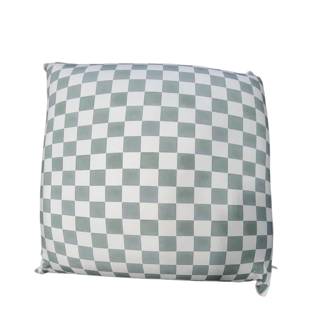 Toki Kids Square Bean Bag, Checker Matcha - Image 2